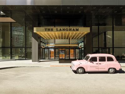 Porte Cochere with Langham Pink Taxi