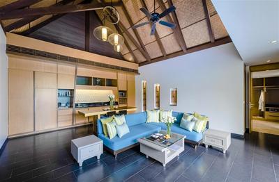 Living room in a pool villa