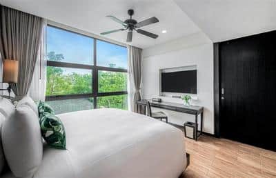 Master bedroom in the Two Bedroom Suite