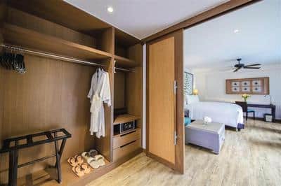 Open closet in a pool villa