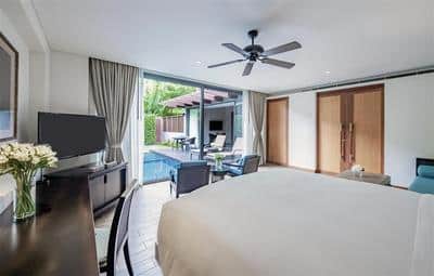 Master bedroom overlooking the pool
