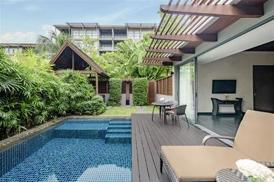 Pool view from the master bedroom