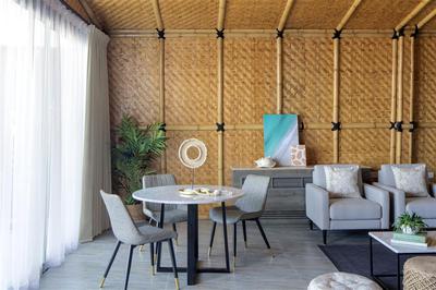 Dining area with intricate marine decor