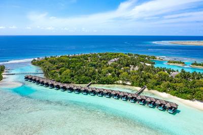 Water Bungalow with Pool Aerial View