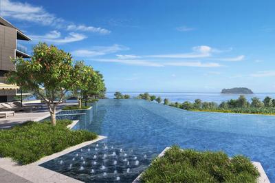Outdoor pool with the ocean view