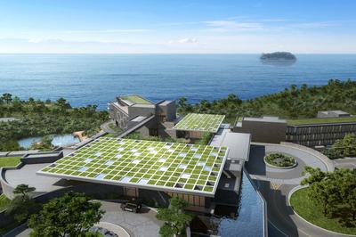 Hotel exterior with the ocean view