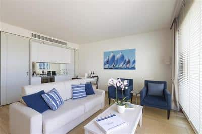 Deluxe Suite living room and kitchennette