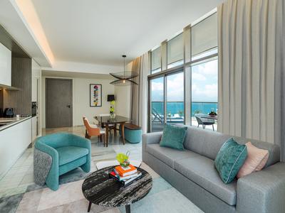 1 Bedroom Suite Dining Kitchen Balcony Palm Sea View