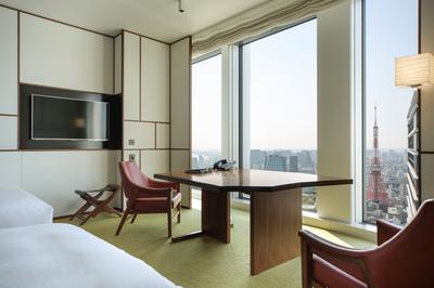 2 Twin Beds with Tower View