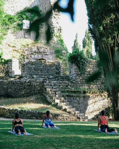 Yoga Lesson at Castle Ruins