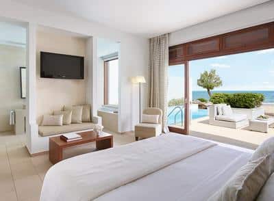 Creta Beach Villa Seafront with Private heated Pool and Garden