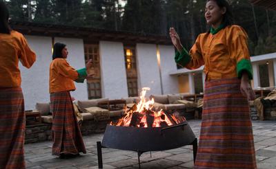 Thimphu Lodge Courtyard Traditional Dance