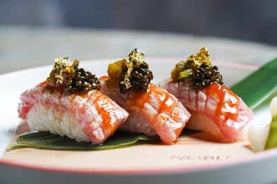 Caviar nigiri at Nobu Restaurant