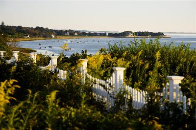 Over bluff to harbor