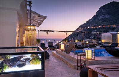 Pool Area at Sunset