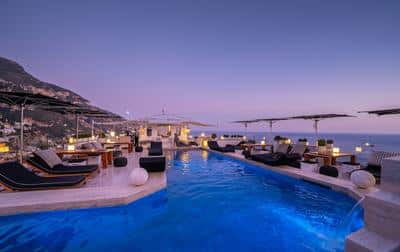 Pool Area at Sunset