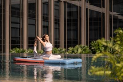 Yoga on Gym Pool